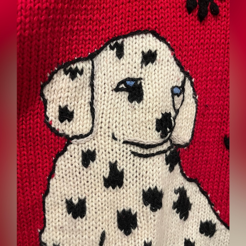 Vintage Red and Black Dalmatian Women's cardigan Sweater. Absolutely adorable! - Picture 5 of 13